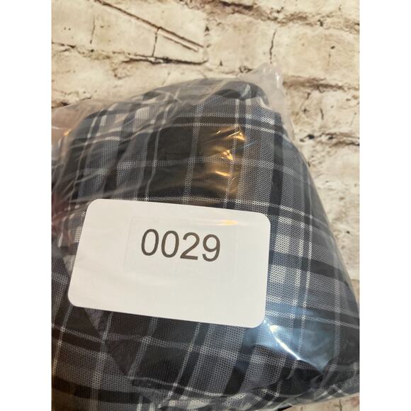 Terra & Sky Babydoll Top Womens 1X Gray Plaid Mesh Balloon Sleeve Ruffle Boho - Picture 9 of 12